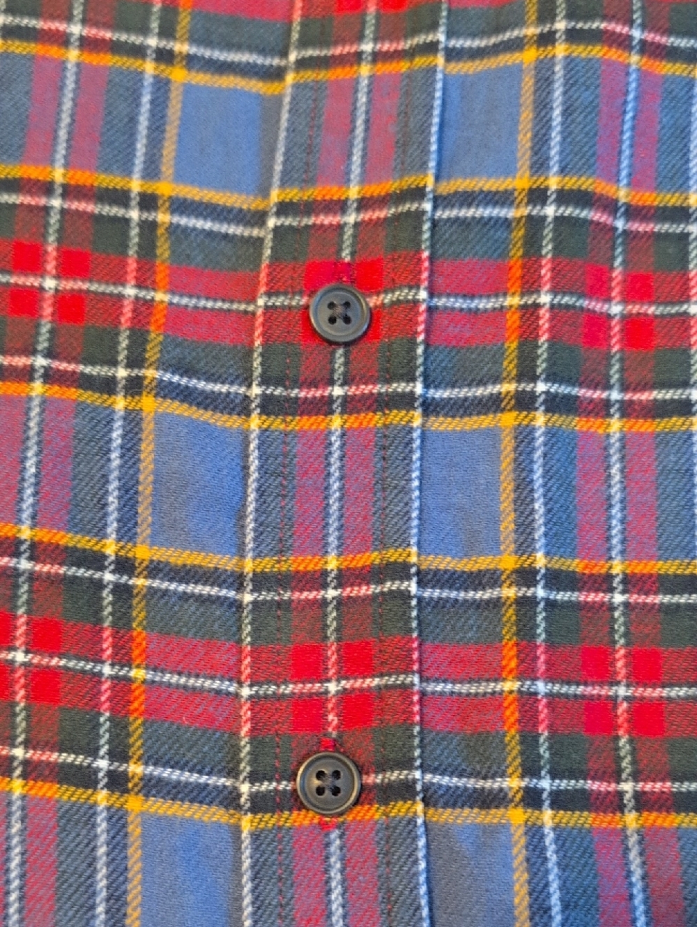 Croft & Barrow Men's Red, Blue, Yellow Plaid Long-Sleeve Button-Down Shirt XL - Picture 8 of 9